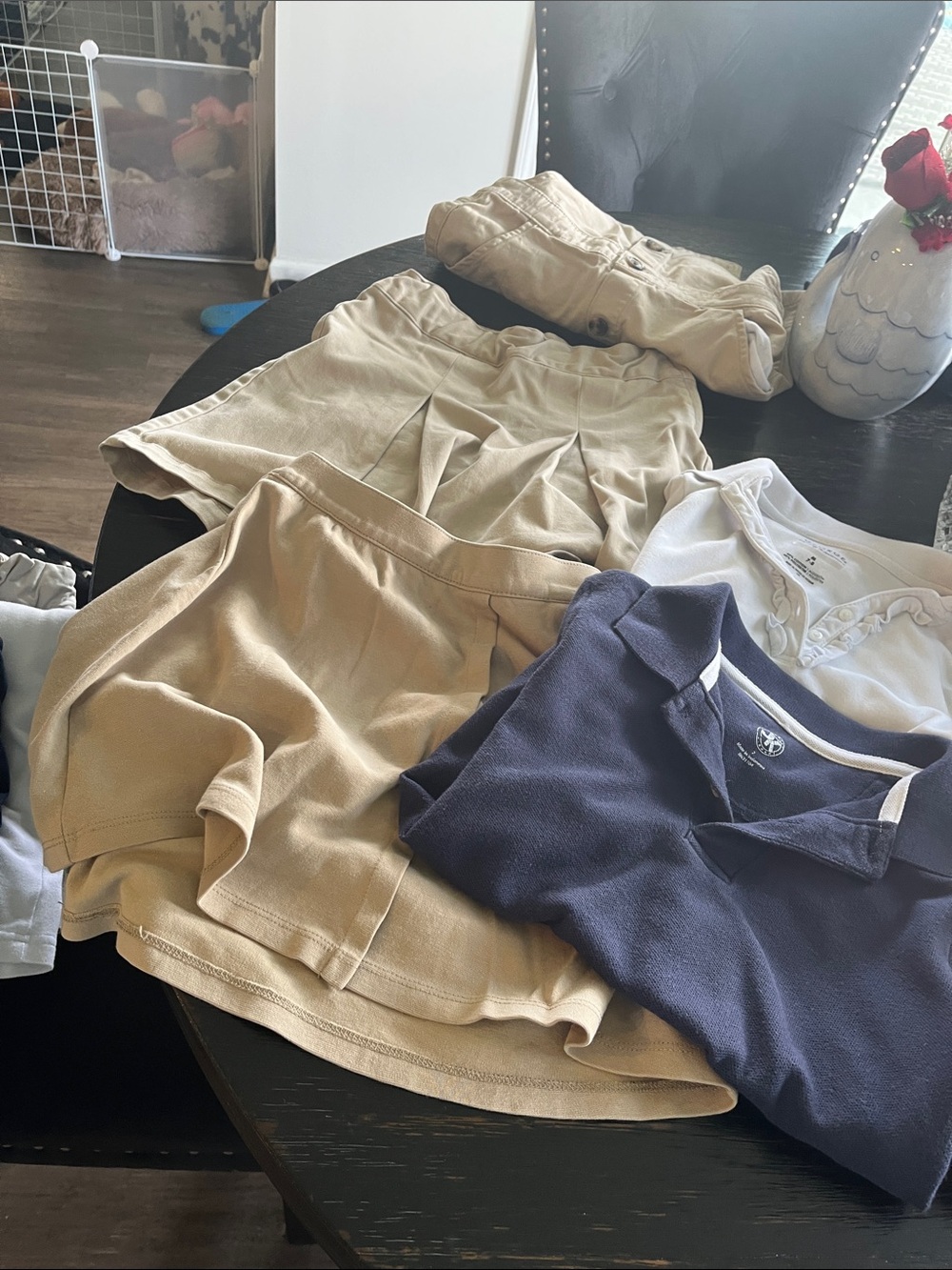 School Uniform Khaki Skorts & Navy Polo Set size 7